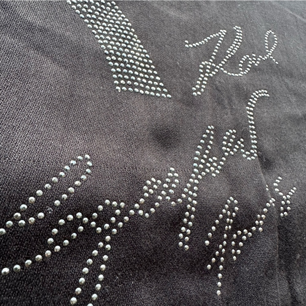 KARL LAGERFELD PARIS Women's Sparkle Eiffel Tower Black Scarf Wrap - Picture 7 of 11